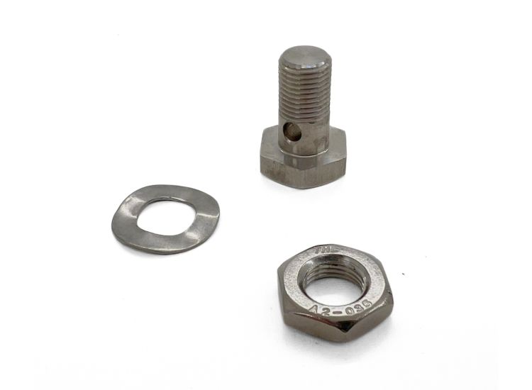 Lambretta Rear brake pedal clamp bolt assembly, stainless steel, MB