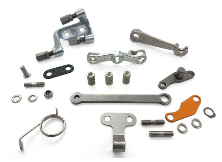 Lambretta Engine clutch and gear linkage kit (set) zinc plated version, MB