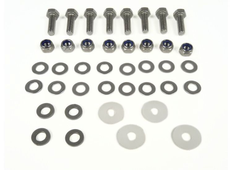 Lambretta Seat fastener kit with nylon and stainless washers, stainless steel, MB