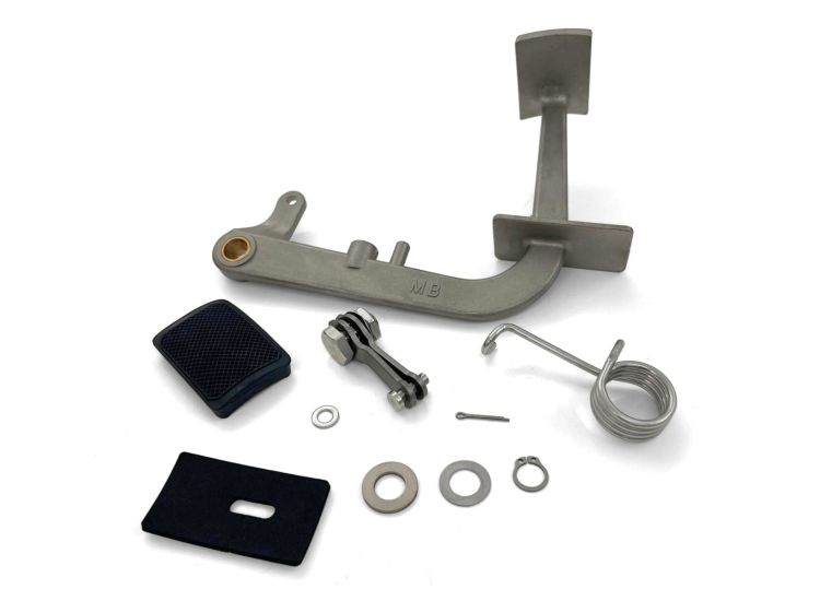 Lambretta Rear brake pedal kit, rubber, Black, S3, Race-Tour MB