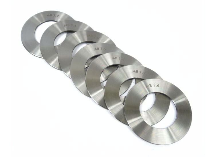 Lambretta Gear box shim set, thin, 1.6, 1.7, 1.8, 1.9, 2.0, 2.1, 2.2mm (7 shims) MB