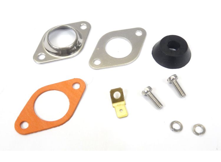 Lambretta Magneto housing sealing plate kit (2 plates, screws, washers, grommet, gasket) large electronic type, Race-Tour MB
