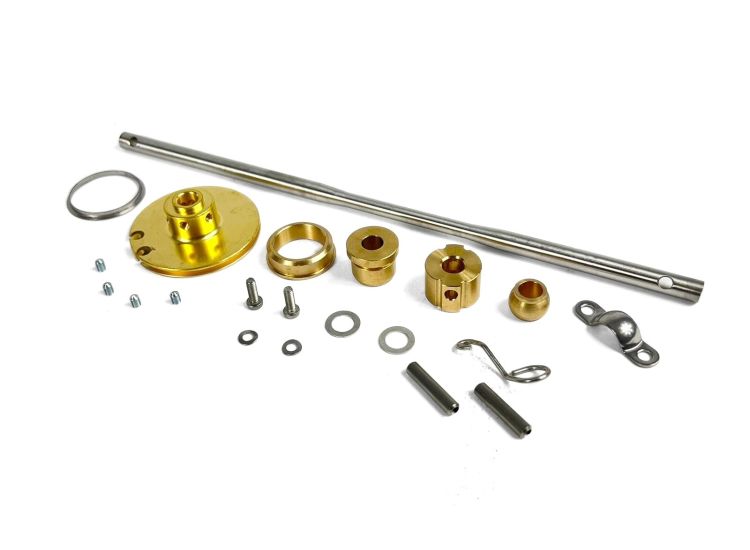 Lambretta Headset (handlebar) rod kit, clutch side (hole in - hole out, 287mm) Gp, Sx, Tv, Special 125, late S3, MB