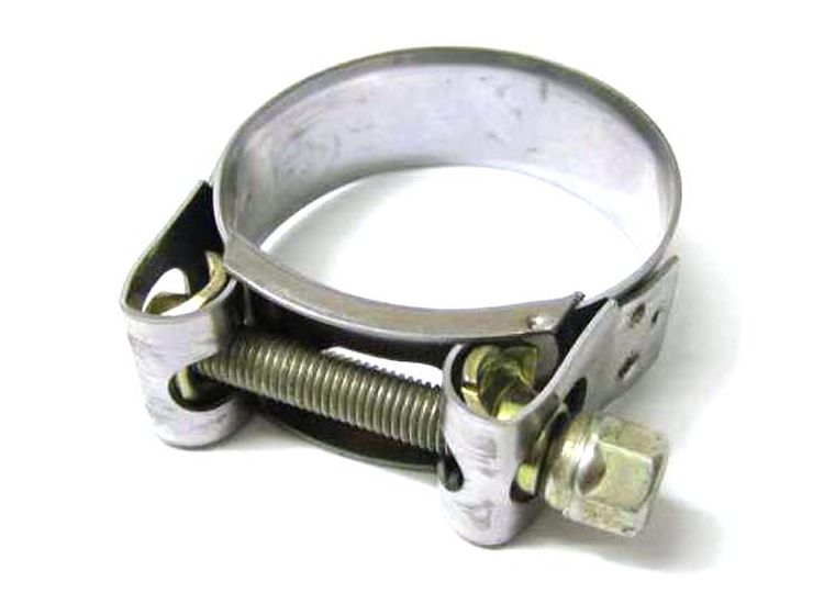 Lambretta Exhaust clamp for Clubmans, 47 - 51mm, stainless steel
