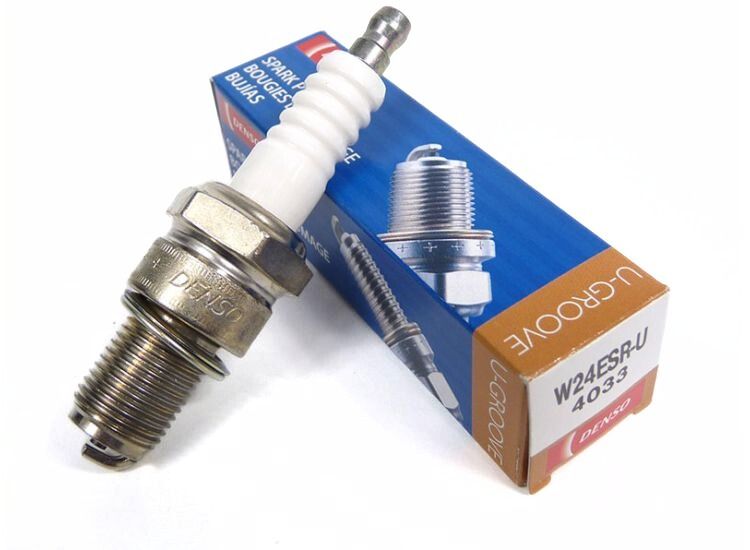 Universal Spark plug W24ESR-U, running in, resistor type for SIP speedos, Nipon Denso