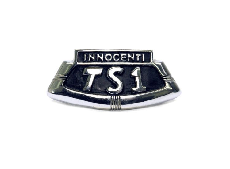 Lambretta Horn casting badge, TS1 with Black background, shield type, MB