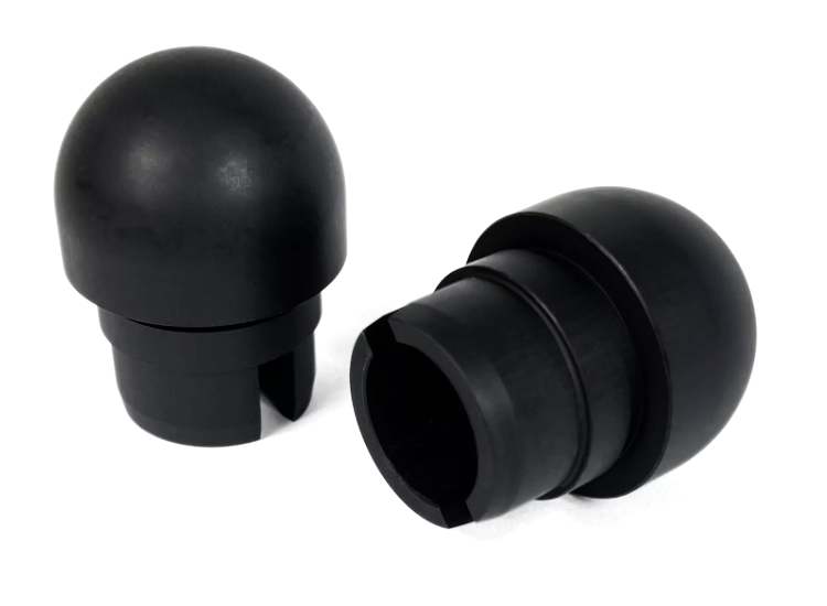 Lambretta Headset (handlebar) bar ends, alloy anodised pair, Black, S3, Race-Tour MB
