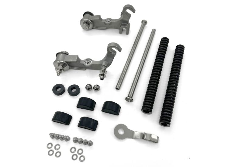 Lambretta Fork overhaul kit, Disc link version, (bearings fitted) early bolt in buffers, Race-Tour, MB