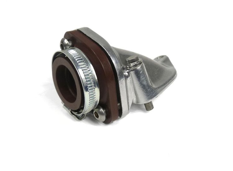 Inlet manifold, Lambretta large block, rubber mounted with flange type rubber, Dellorto PHBL 22-26mm, Race-Tour MB