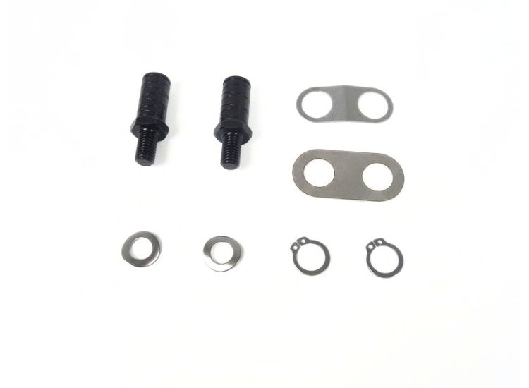 Lambretta Rear brake shoe pivot pin kit (pins, plates, washers, circlips) Li, Sx type, Race-Tour MB