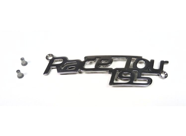 Lambretta Race-Tour badge, RT195, polished stainless steel, MB