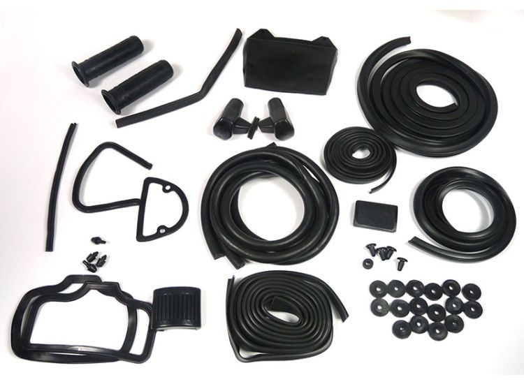 Lambretta Rubber bodywork kit, Black, S1/2