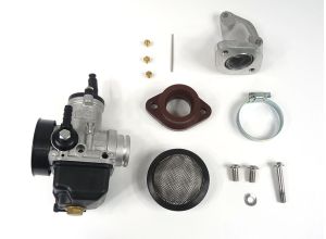 Dellorto Carburettor kit, Lambretta Large block, 28mm PHBH with tea strainer filter and flange type inlet manifold, MB