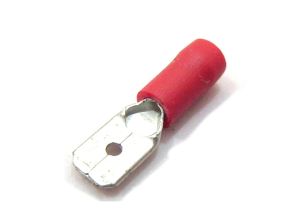 Universal Electrical connector, 6mm male spade, Red