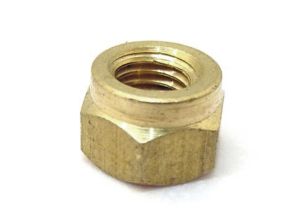 Nut plain brass 7mm, Lambretta exhaust port nut, extended, MB