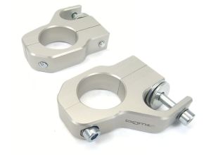 Lambretta Fork top damper brackets, bolt on type CNC, Siver/Grey, bgm