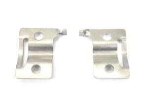 Lambretta Side panel spring clip plates, Series 3 panel handle type, stainless steel, MB
