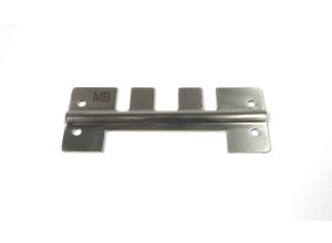 Lambretta Side panel spring clip plate, clip on type, stainless steel, Gp late S3, MB
