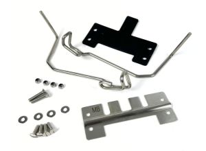 Lambretta Side panel spring clip, bracket and fastener kit (set) Gp, late Series 3, clip on type, stainless steel, MB