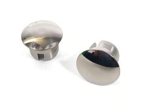 Lambretta Headset (handlebar) bar ends, flat heavy type, stainless steel, pair, S3, MB