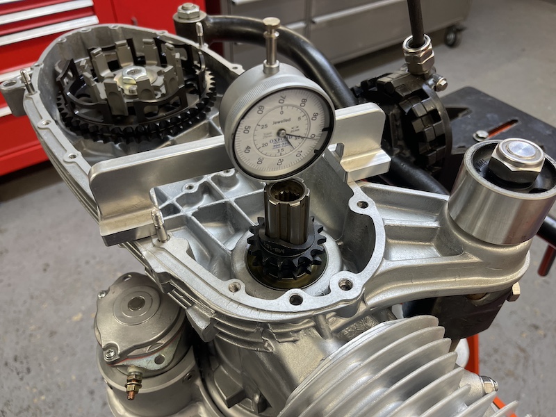 Lambretta Tool, chain sprocket adjustment alignment bracket (dial gauge separate) MB