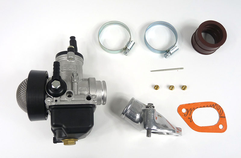 Lambretta Carburettor kit, small block, Dellorto 30mm PHBH, with Tea Strainer Air Filter