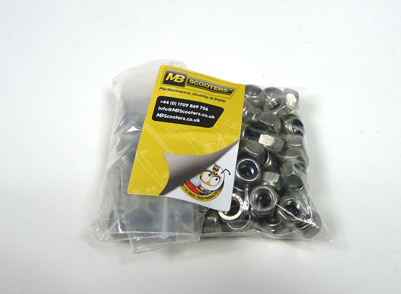 Universal Nut 6mm nyloc, stainless steel, Bag of 100