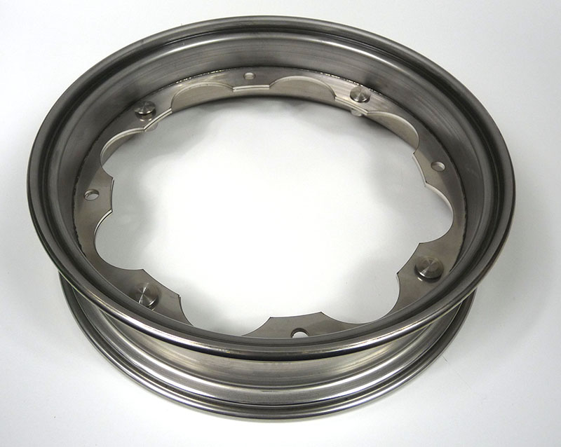 Lambretta Wheel rim, split type, plain, stainless steel, bgm