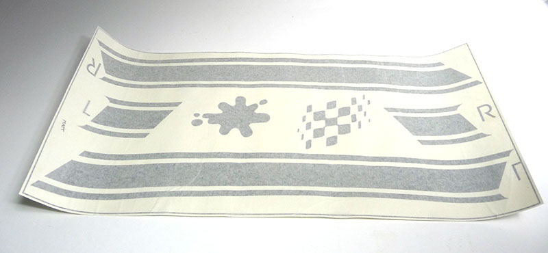 Lambretta Sticker 'Panel stripes' Matt Black, includes splot and flag Gp