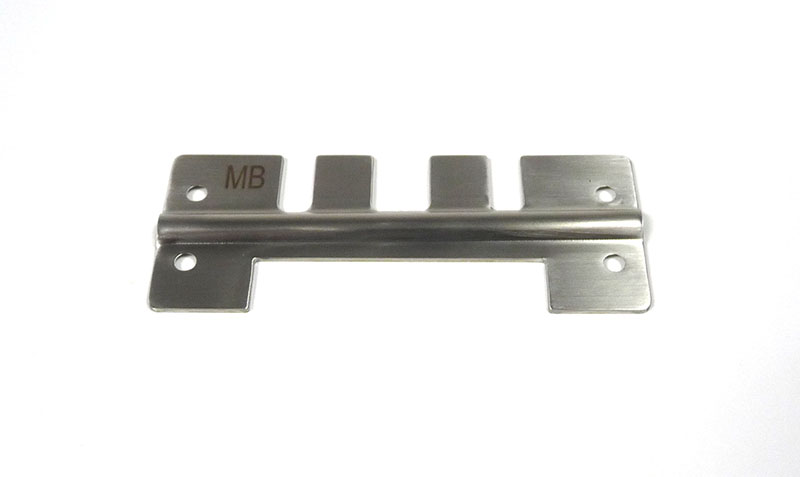 Lambretta Side panel spring clip plate, Gp, late Series 3, clip on type, stainless steel, MB