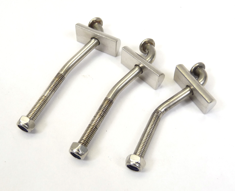Lambretta Tool box tie rod kit (set) stainless steel, MB