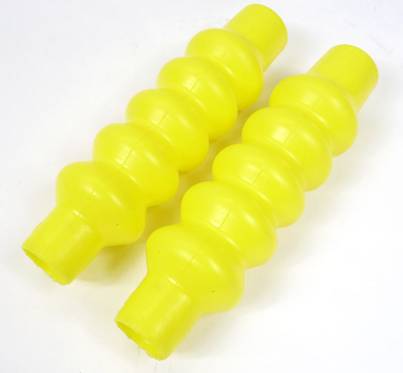 Lambretta Fork damper gaiters (bellows) for standard and bgm thin front shockers, Yellow, pair, MB