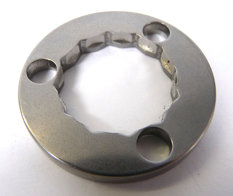 Lambretta Rear hub nut lock washer, 3 hole type, Series 3, stainless steel, MB