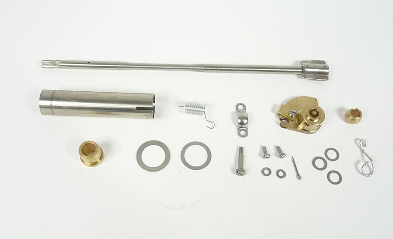 Lambretta Headset (handlebar) internal rod kit, Throttle side, splined Spanish early type, 300mm rod, MB
