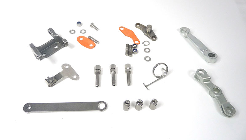 Lambretta Engine clutch and gear linkage kit (set) zinc plated version, short clutch arm, MB