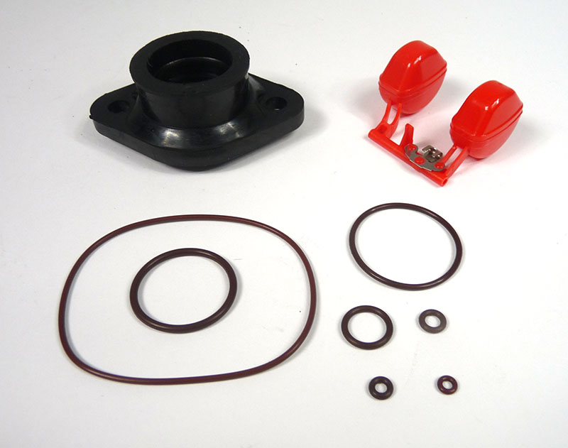 Dellorto PHBL Viton overhaul kit, FLANGE rubber, Float and O rings (Fuel resistant)