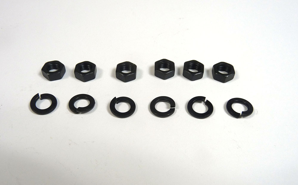 Lambretta End plate nut and washer kit, 6 washers & 6 Nuts