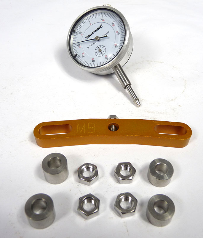 Lambretta Tool, cylinder head dial gauge and bracket kit, MB