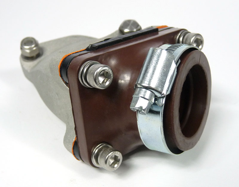 Lambretta Inlet manifold, large block, MB Shorty reed valve (block) assembly kit, 6 petal, Dellorto PHBH, MB