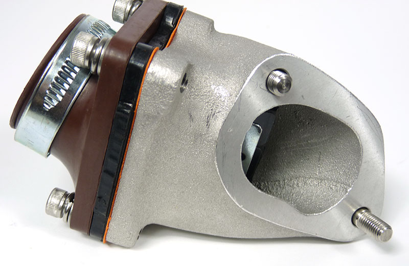 Lambretta Inlet manifold, large block, MB Shorty reed valve (block) assembly kit, 6 petal, Dellorto PHBH, MB
