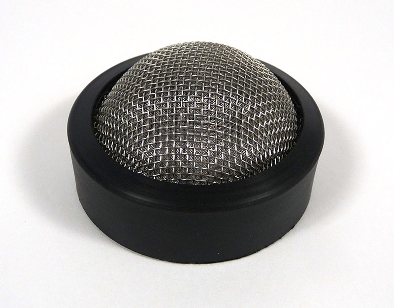 Dellorto Race-Tour Air Filter, tea strainer type, with mounting rubber and plastic screw on bellmouth, fits PHBH, MB