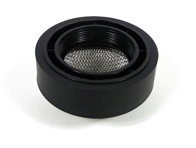 Dellorto Race-Tour Air Filter, tea strainer type, with mounting rubber and plastic screw on bellmouth, fits PHBH, MB