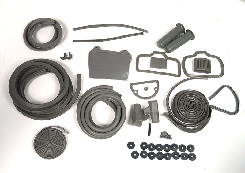 Lambretta Rubber bodywork kit, Grey, Series 1 / 2