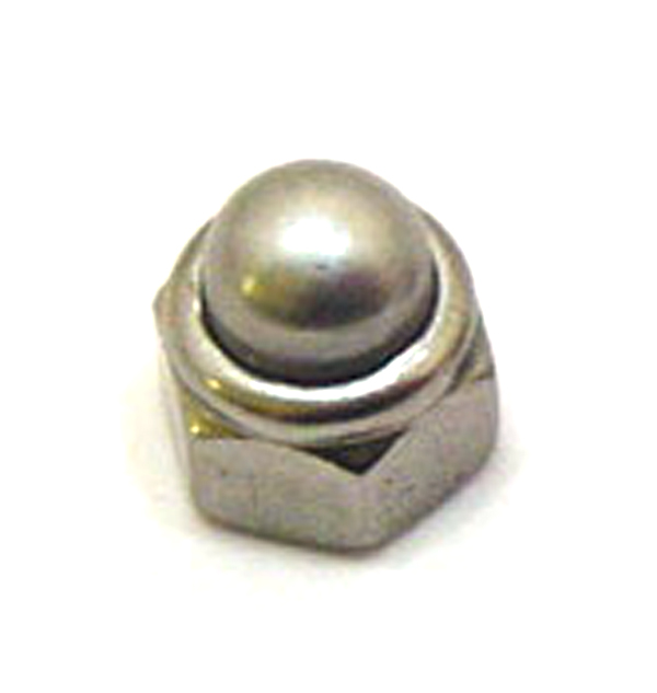 Lambretta Nut, 8mm dome with nylon insert as per original wheel nuts, stainless steel, MB