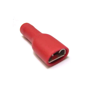 Lambretta Electrical spade connector female, 6mm, Red