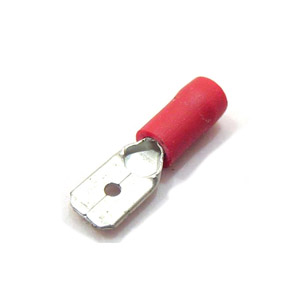 Lambretta Electrical spade connector male, 6mm, Red