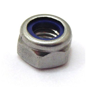 Nut 6mm nyloc, stainless steel
