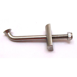 Lambretta Tool box tie rod, with barrel and nut, long type, bottom fitting, stainless steel, MB