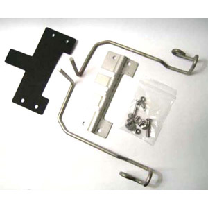 Lambretta Side panel spring clip, bracket and fastener kit (set) Gp, late Series 3, clip on type, stainless steel, MB